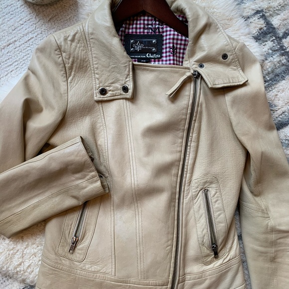 Mackage tan leather moto jacket - Picture 3 of 4